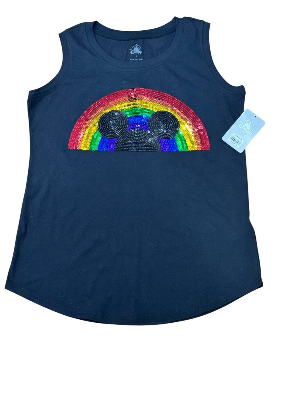 NWT! Disney Mickey Mouse Black Sequin Tank Top Pride Sz S